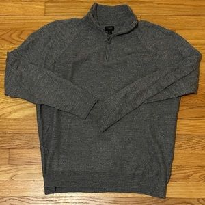 J CREW COTTON QUARTER ZIP SWEATER SIZE LARGE